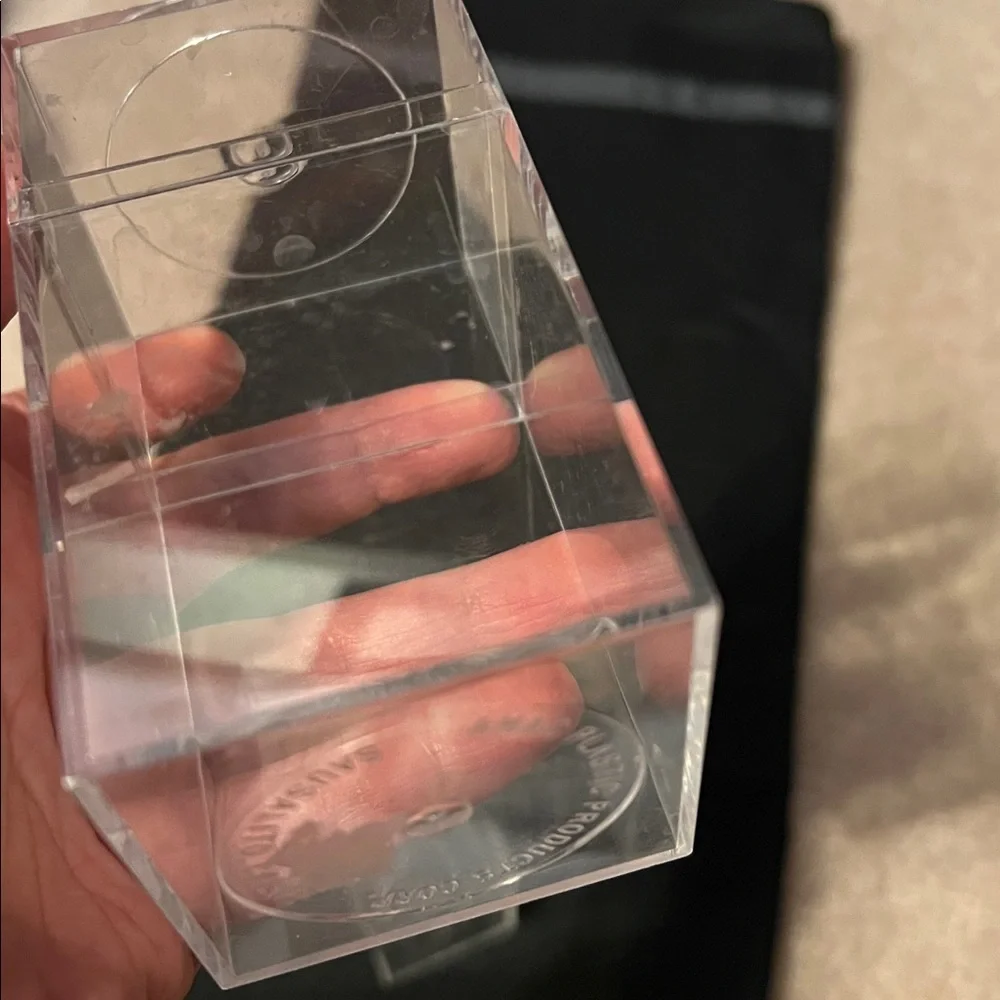 3  mini acrylic clear plastic storage boxes for sports memorabilia or coins